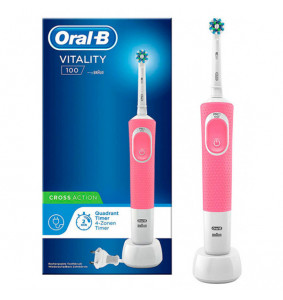 Cepillo de Dientes Eléctrico Oral-B Vitality D100 Cross Action Blanco Rosa