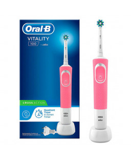 Cepillo de Dientes Eléctrico Oral-B Vitality D100 Cross Action Blanco Rosa