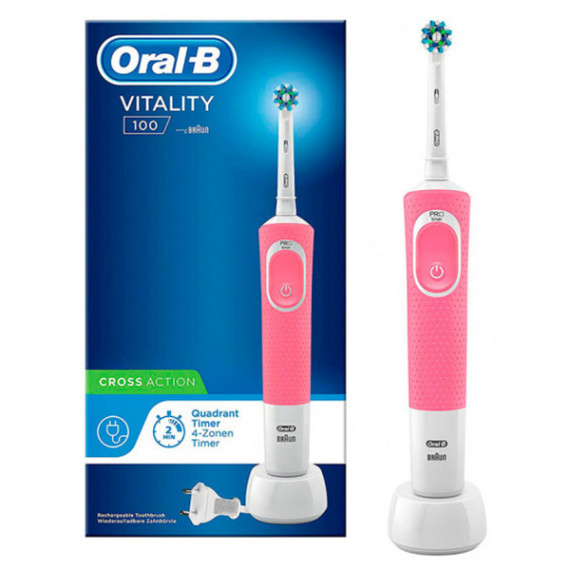Cepillo de Dientes Eléctrico Oral-B Vitality D100 Cross Action Blanco Rosa