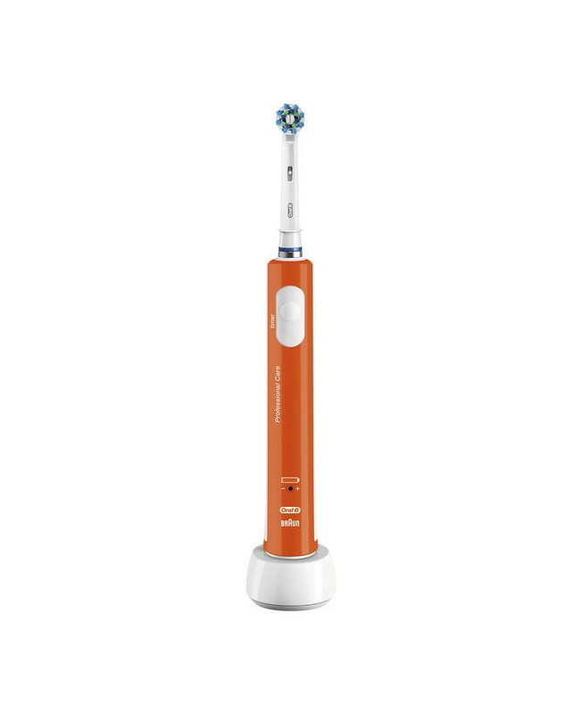 Oral-B PRO 600 CrossAction Cepillo dental sónico Naranja, Color blanco